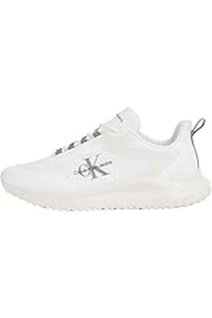 Calvin Klein Runner Sneaker para Hombre Zapatillas de Deporte, Blanco (Bright White/Creamy White/R Ridge), 44