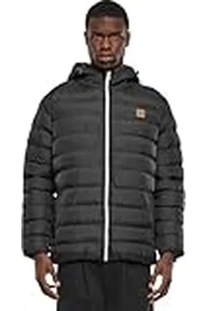 Urban classics Chaqueta de invierno con capucha para hombre, cálida y acolchada, cortaviento de material sintético, plumón apto para entretiempo