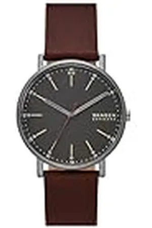 Skagen Signatur reloj para hombre, movimiento de cuarzo con correa de piel o acero inoxidable, , 40MM