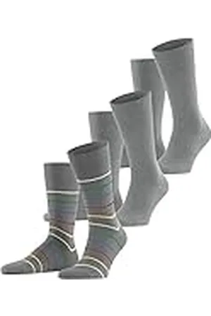 ESPRIT Multi Stripe 3-Pack M SO algodón corte con estampado 3 pares, Calcetines Hombre, , 40-46