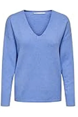 ONLY Sólo Mujeres Suéter de Punto Estructurado Cuello en V Jersey Holgado Manga Larga Camiseta ONLRICA Vida, Color: , Talla:XL