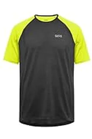 Gore Wear Camiseta de manga corta de running para hombre, R5, S, Negro/Amarillo neón