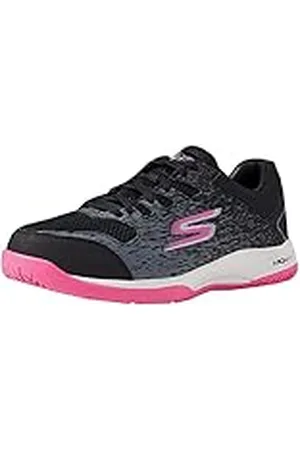 Skechers Viper Court Pickleball, Zapatillas Mujer, Negro y Rosa, 36 EU