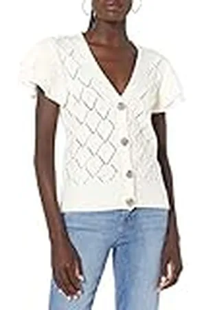 THE DROP Emma Cárdigan de Manga Casquillo con Volantes para Mujer, , 3XL Grande