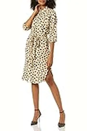 TEREA Vestido camisero Adeline para mujer, cinturón anudable en la cintura, , 3XL Grande