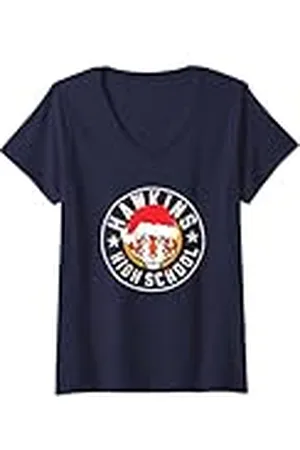 Stranger Things Mujer Hawkins Christmas Badge Camiseta Cuello V
