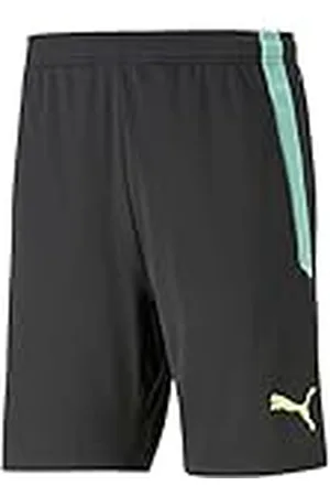 PUMA Teamliga Training Shorts 2 (Open Pockets) Pantalones Cortos de Punto, Hombre, Negro-Amarillo rápido, S
