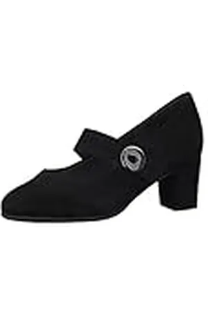 Jana Softline 8-24468-41 Komfortable Mehrweite Bequemschuh Verstellbarer Riemen Klassisch Alltagsschuhe Business, Zapatos de Tacón Mujer, Black, 36 EU Ancho