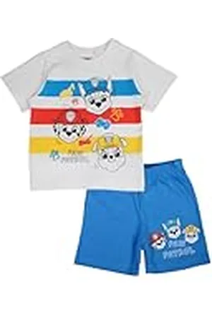 Disney PAW PATROL, Conjunto de 2 piezas, Camiseta + Pantalones cortos, Niños, (2 a 8 años), Mixto, Niño, Niña, Suave, Lindo, Cálido, Camiseta, Pantalones cortos, Modelo PAW 52042924 S2-3A, BLEU