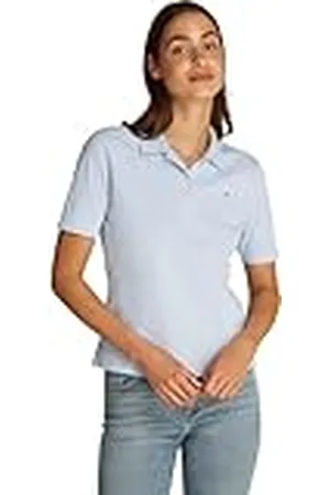 Tommy Hilfiger Polo de Manga Corta para Mujer Regular Fit, Azul (Breezy Blue), XXS