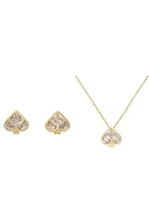 Kate Spade So Spade Pendientes y colgante, transparente/dorado