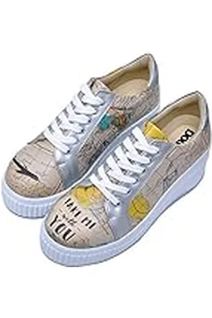 Dogo Loretta, Zapatillas de Mujer con Plataforma, Take Me with You, Zapatos Veganos Estampados,40 EU