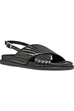 Geox D ADELASH E, Sandalia Deslizante Mujer, Black, 39 EU