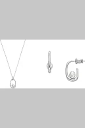 Skagen Collar y Pendientes Mujer Essential Waves, acero Inoxidable plateado, Set