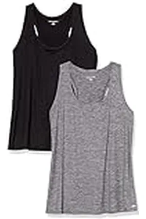 Amazon Top Deportivo Elástico de Secado Rápido y Tirantes (Hay Tallas Grandes) Mujer, Pack de 2, , 6XL Grande