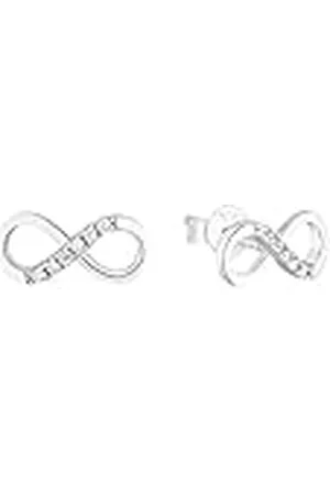 Amor Pendientes de de ley 925, con sintetizador de circonitas cúbicas, 0,6 cm, , infinito, en caja de regalo