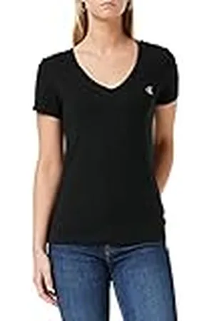 Calvin Klein Jeans Mujer Camiseta Manga Corta Ck Embroidery Cuello de Pico, , XL