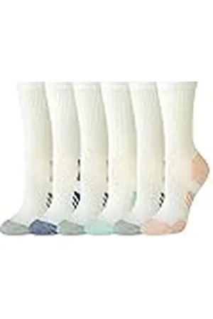 Amazon Cómodos Calcetines Deportivos de Caña Media de Algodón de Alto Rendimiento, Acolchados y Transpirables Mujer, 6 Pares, , 36-39.5