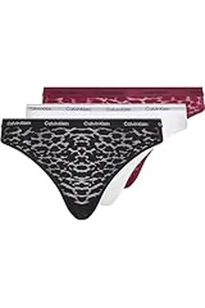 Calvin Klein Pack de 3 Braguitas Tipo Bikini con Encaje para Mujer, , 3XL
