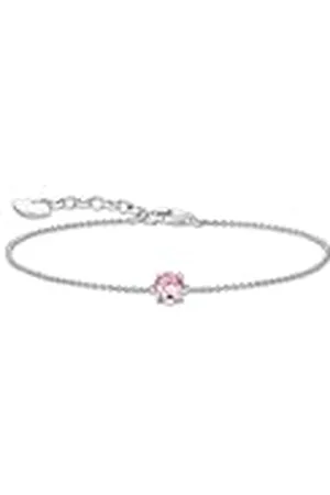 Thomas Sabo Pulsera con colgante de circonita blanca plata dorada A2156-051-9, Eine Grösse, Plata de ley, Circonita cúbica