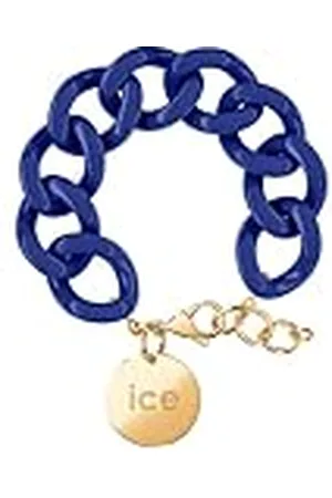Ice-Watch ICE Jewellery, Chain bracelet, Lazuli blue, Gold, Pulsera de malla azul XL para mujer con medalla de oro (020921)