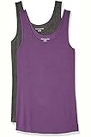 Amazon Camiseta Ajustada sin Mangas Mujer, Pack de 2, , XL