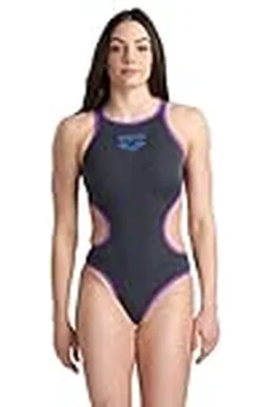Arena One Big Logo Bañador de Una Pieza para Mujer, Bañador Deportivo de Secado Rápido y Tejido MaxLife Eco, Resistente al Cloro y Protección UPF 50+ UV