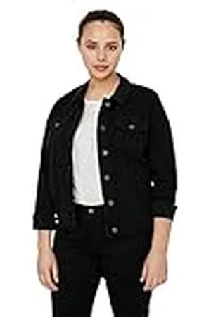 VERO MODA Vmruna LS Slim Dnm Jck Mix Ga Cur Noos Chaqueta Vaquera, Schwarz, 50 para Mujer