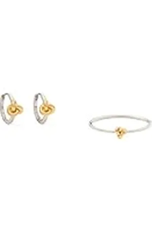 Kate Spade Brazalete y aros con doble nudo, plateado y dorado
