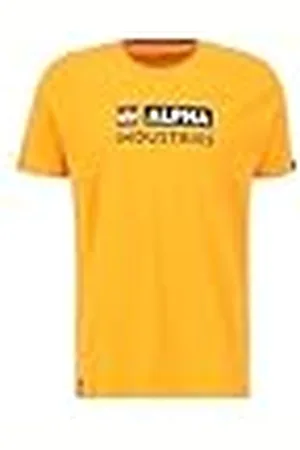 Alpha Industries Alpha Block-Logo T Camiseta, Naranja Orange-429, S para Hombre