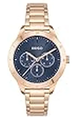 HUGO BOSS Reloj Analógico de Cuarzo Multifunción para Mujer Colección #Friend con Correa de Acero Inoxidable de Oro Rosa - 1540092