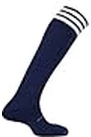 Mitre Mercury Medias de fútbol Juveniles con 3 Tiras, equipación de fútbol, Medias largas Ligeras, Medias Deportivas Transpirables, Talla 36-40, Azul Marino/Blanco