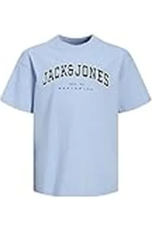JACK & JONES Jjecaleb Varsity tee SS O-Neck Noos Jnr Camiseta, Azul Cambray/Ajuste: Suelto, 152 para Niños