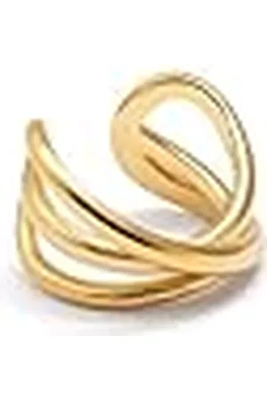 SINGULARU Pendiente Suelto Ear Cuff Triple Cross. Latón con Acabado en Baño de de 18 kt. Joyas para Mujer