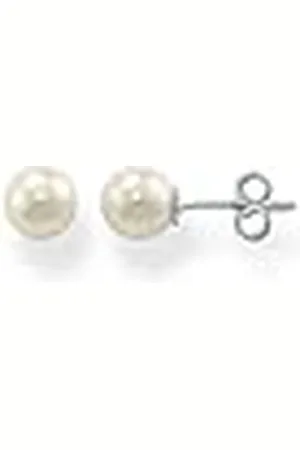Thomas Sabo SCH150036 - Pendientes de 925 con perla blanca y corte ovalado
