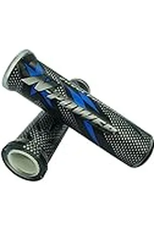 ONE By Camamoto - Puños para Manillar de Moto (77344210 par de puños Color Negro/Azul Compatible con Agarre óptimo Producto de fácil instalación, diámetro Izquierda 22 mm/Derecha 25 mm - Largo. 120