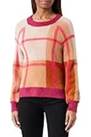 VILA Vihallo L/S O-Neck Jacquard Knit Top/PB Jersey de Punto, Rosa, XS para Mujer