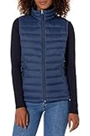 Amazon Chaleco Plumífero Plegable y Ligero, Resistente a la Lluvia Mujer, , L
