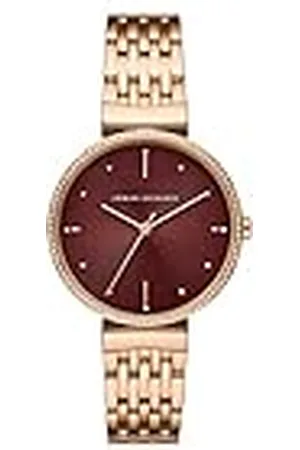 Armani Exchange Reloj para Mujer, Movimiento de tres manecillas, caja de 36 mm de acero inoxidable color oro rosa con correa de acero inoxidable, AX5912
