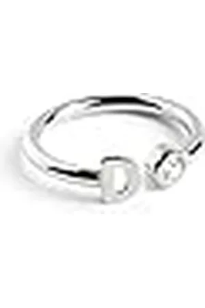 SINGULARU Anillo Personalizado Letter Spark . Ajustable. de Ley 925 con Acabado Baño de Rodio. Talla Unica. Joyas para Mujer. Letra D