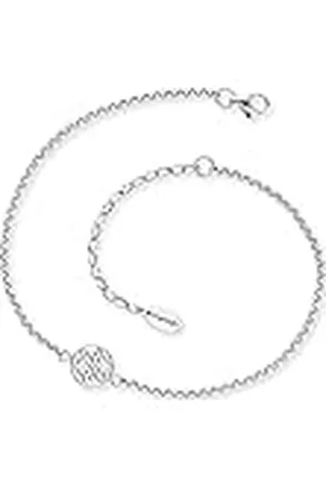 Engelsrufer Tobillera para mujer con colgante de de ley 925 rodiada o acero inoxidable, longitud ajustable, sin níquel, apta para alérgicos, Länge 22 + 5 cm, Acero inoxidable, No es una piedra