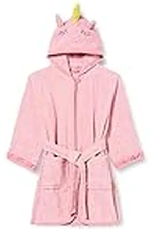 Playshoes Frottee-Bademantel Bata de baño, Rosa Einhorn, 146-152 para Niñas