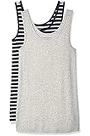 Amazon Camiseta Ajustada sin Mangas Mujer, Pack de 2, , XL