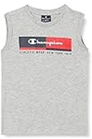 Champion Legacy Graphic Shop S/L Camiseta de Tirantes Anchos, Gris Melange Claro, 3-4 Años para Niños