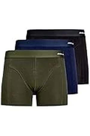 JACK & JONES Jacbasic Bamboo Trunks 3 Pack Noos Bóxer, Forest Night/Black/Navy Blaze, L Hombres