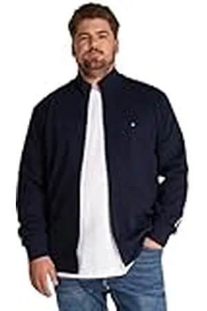 Tommy Hilfiger Sudadera con cremallera Hombre Global Stripe con cuello alto, Azul (Desert Sky 654 920), XXL