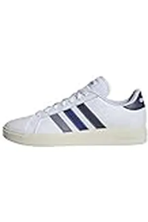adidas Grand Court Base 2.0 Shoes, Zapatos Hombre, FTWR White/Dark Blue/Semi Lucid Blue, 47 1/3 EU