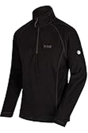Regatta Montes Mini Stripe Sudadera Ligera de Felpa con Media Cremallera, Hombre, ( (Black)), XL