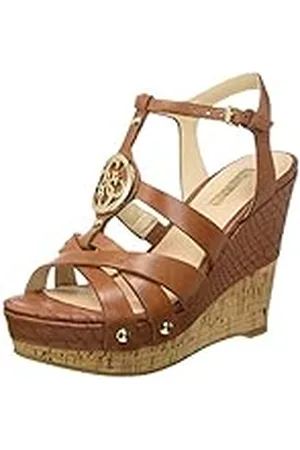 Guess Lea03, Sandalias de Gladiador Mujer, Marrón (Tan), 38 EU