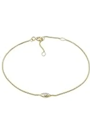 Fossil Pulsera para mujer, plata de ley chapada en oro de 14 quilates, largo: 190 mm, ancho: 7,6 mm, alto: 4,1 mm, JFS00612710